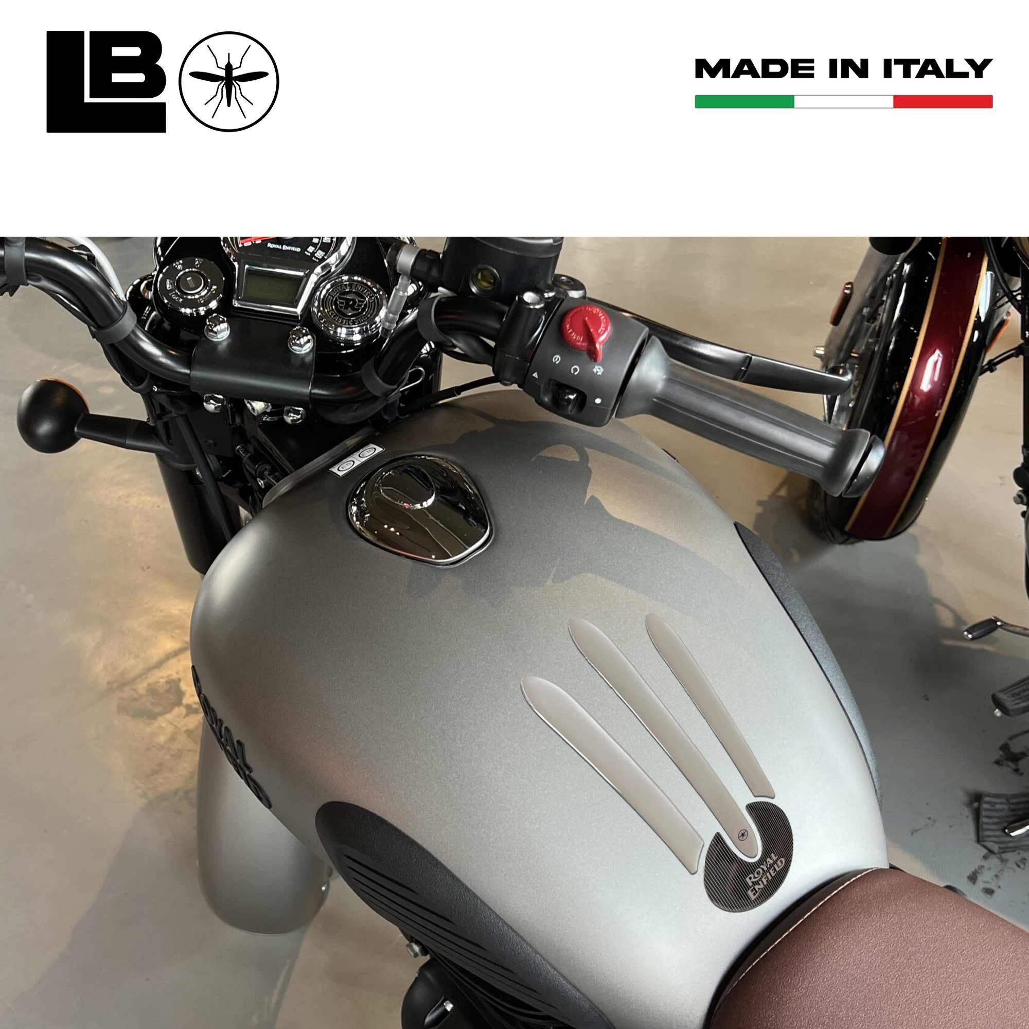 Paraserbatoio Moto Adesivo In Resina Gel 3D Compatibile Con Royal Enfield